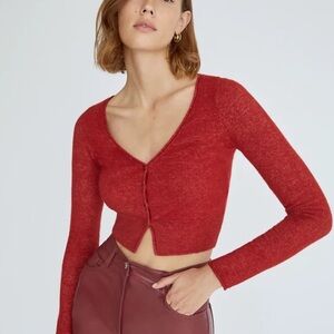 Aritzia || Wilfred Santorini Cardigan (Crimson Red)